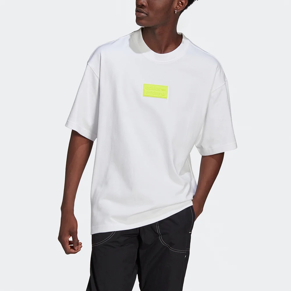 RARE ADIDAS Mens OVSD Silicon Thick T-Shirt SOLAR YELLOW